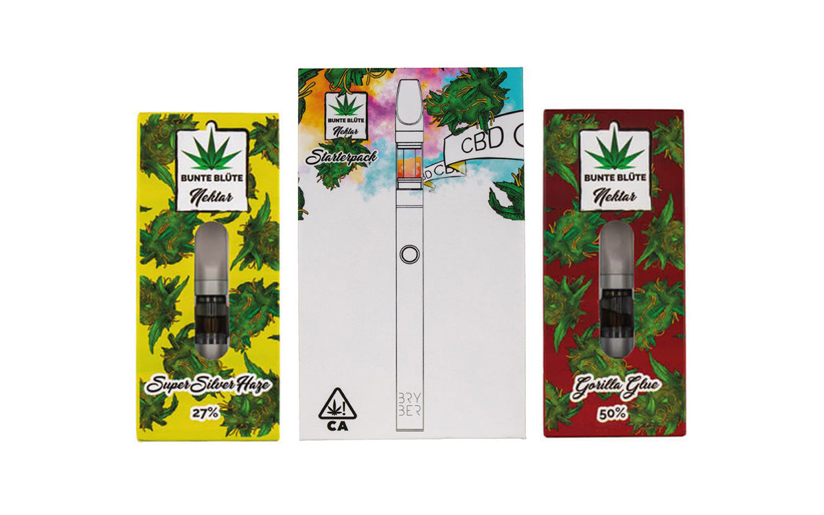 Bunte Blüte CBD Vape Pen + Kartuschen