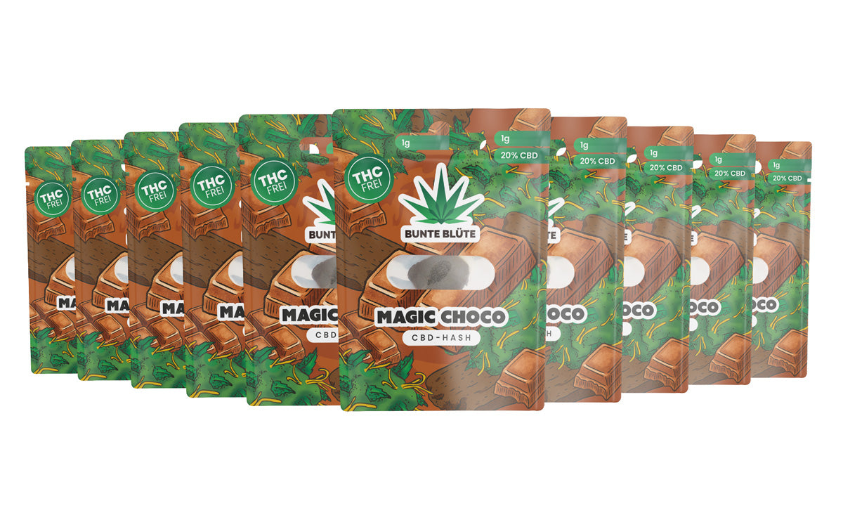 10x 1g CBD Hash Magic Choco, THC frei