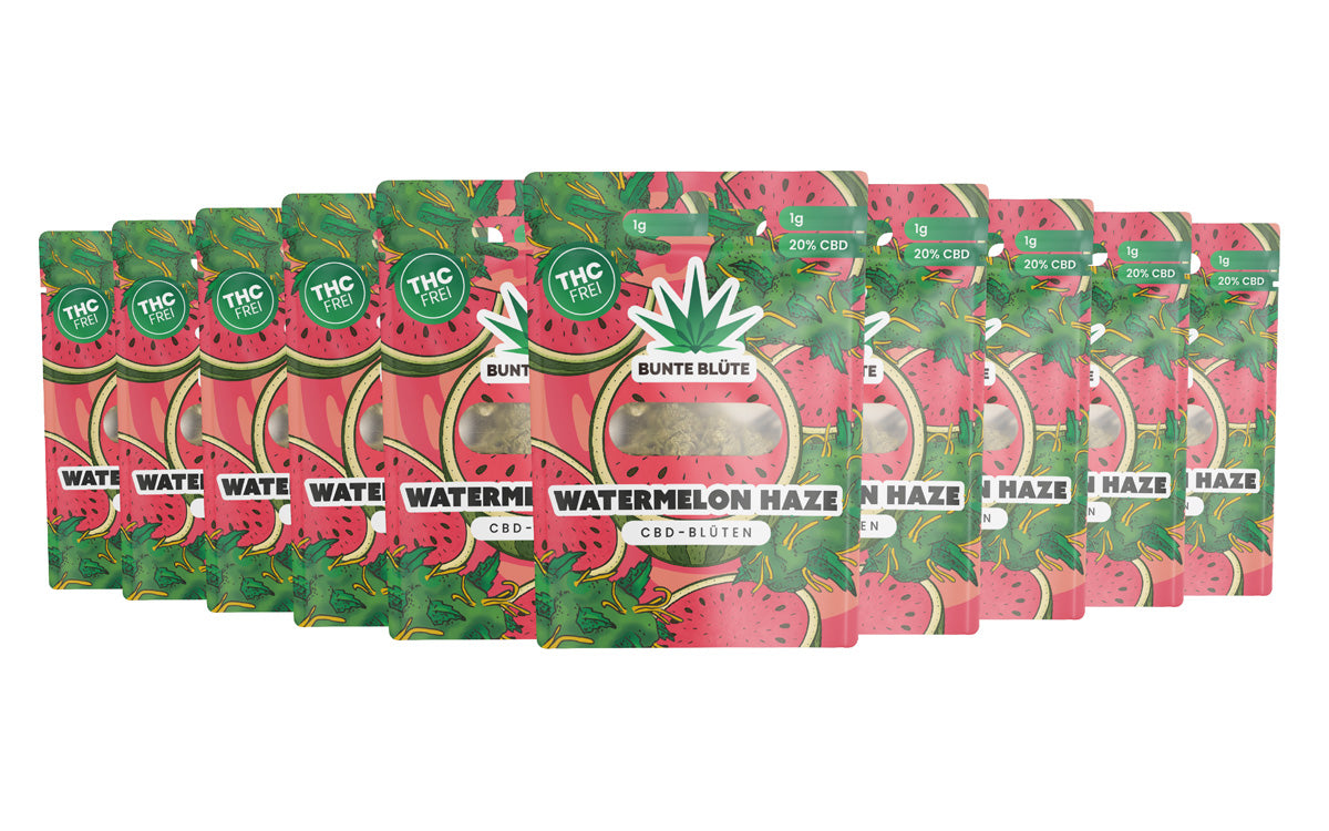 10x 1g CBD Blüte Watermelon Haze, THC frei