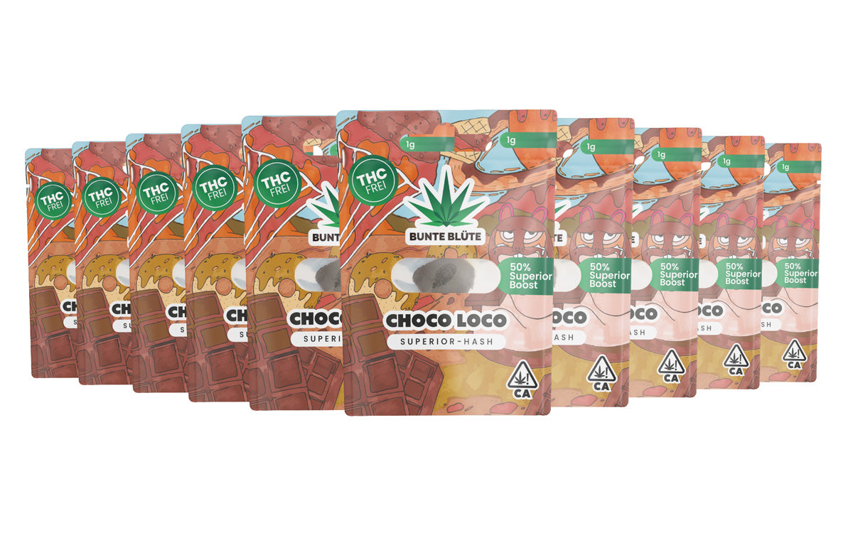 10x 1g Superior Hash Choco Loco, THC frei
