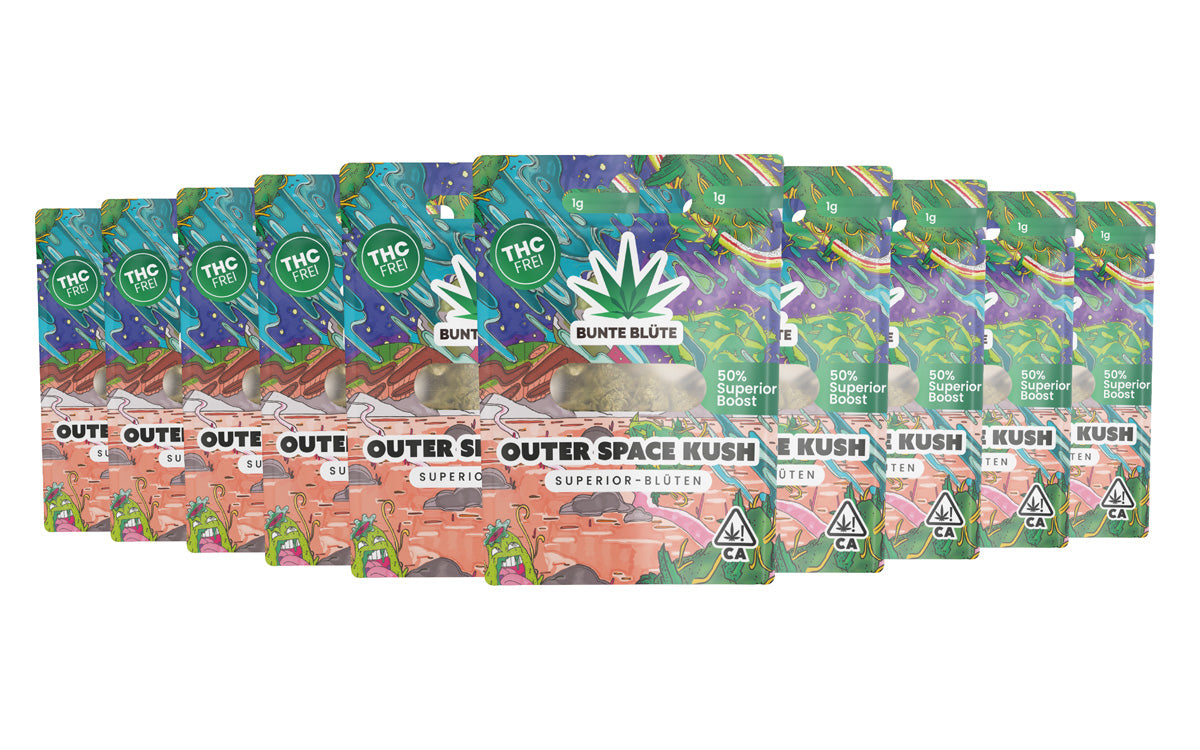 10x 1g Superior Blüte Outer Space Kush, THC frei