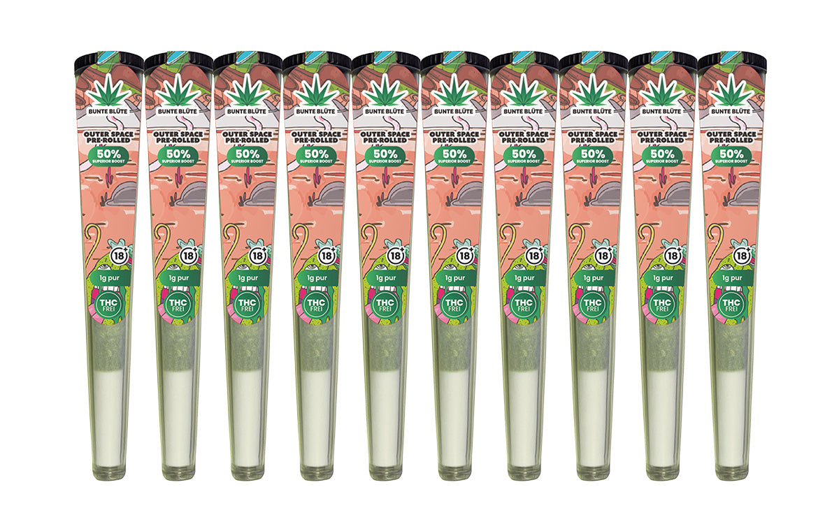 10x 1g Superior Pre rolled Joint Pack Outer Space Kush mit Sticker